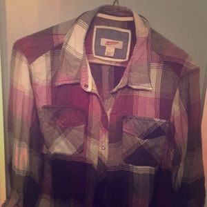 Purple and gray plaid bottom up